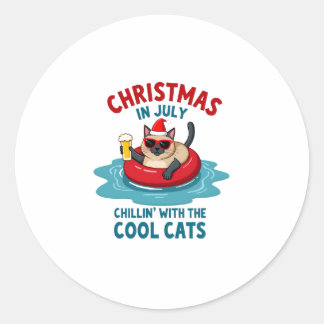Christmas In July Daddy Mommy Chillin With The Sia Classic Round Sticker