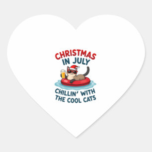 Christmas In July Daddy Mommy Chillin With The Sia Heart Sticker