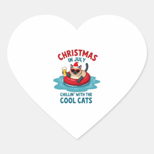 Christmas In July Daddy Mommy Chillin With The Sia Heart Sticker