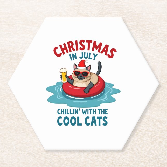 Christmas In July Daddy Mommy Chillin With The Sia Paper Coaster (Front)