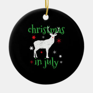 Christmas In July Deer Hunting Ceramic Tree Decoration