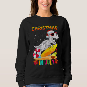 Christmas In July Dinosaur Boys Toddler Kids Summe Sweatshirt
