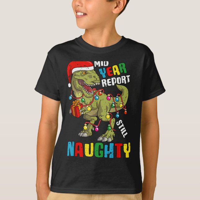 Christmas In July Dinosaur T Rex Summer Kids Boys  T-Shirt (Front)