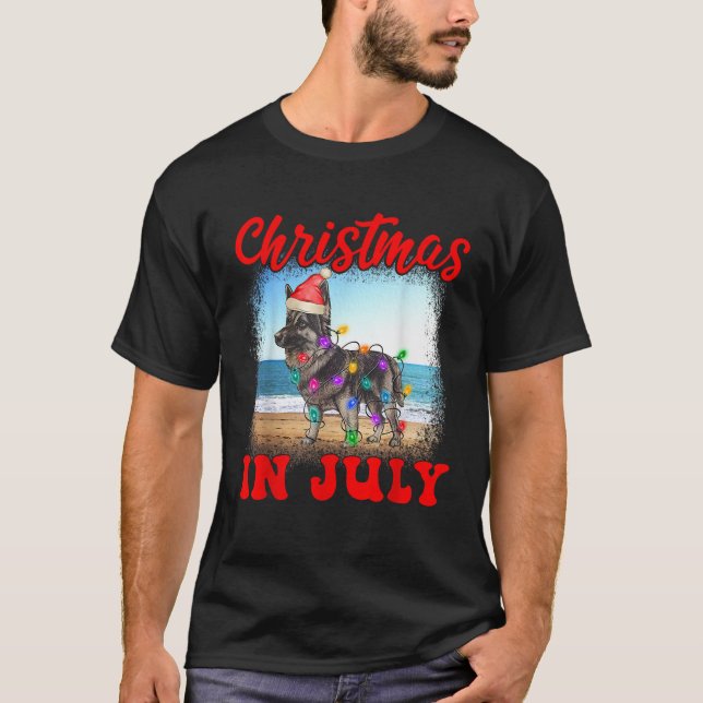 Christmas in July Dog Lover Xmas German Shepherd M T-Shirt (Front)
