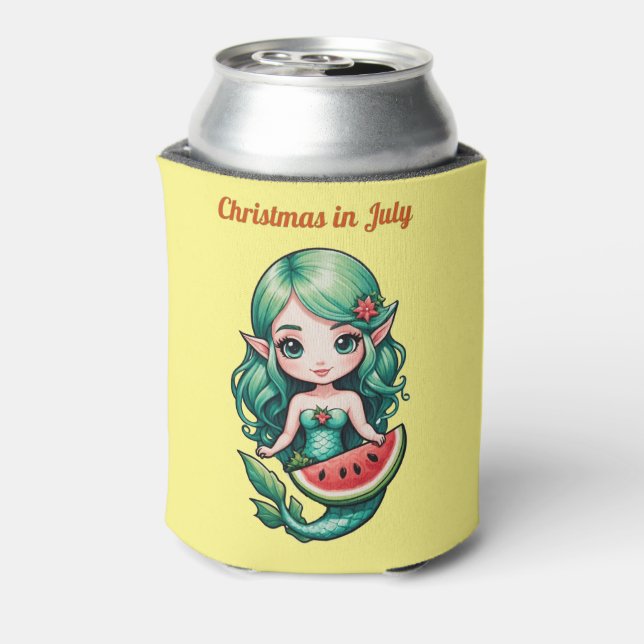 Christmas in July Elf  Mermaid Thunder_Cove  Can Cooler (Can Back)