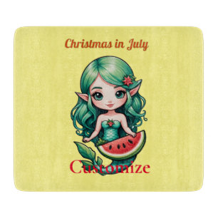 Christmas in July Elf Mermaid Thunder_Cove Cutting Board