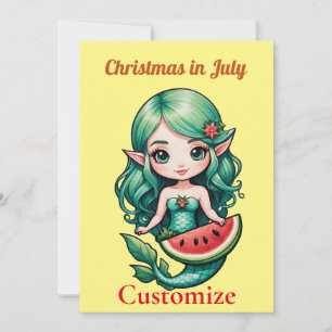 Christmas in July Elf Mermaid Thunder_Cove Invitation