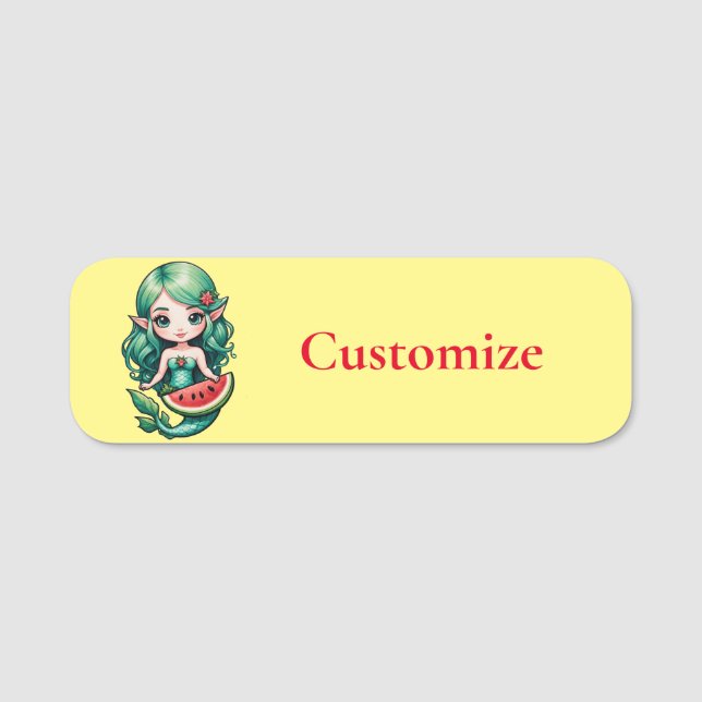 Christmas in July Elf  Mermaid Thunder_Cove  Name Tag (Front)