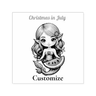 Christmas in July Elf Mermaid Thunder_Cove Self-inking Stamp