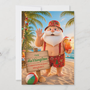 Christmas in July Family BBQ Invitation
