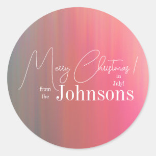 Christmas in July Family Name Classic Round Sticker