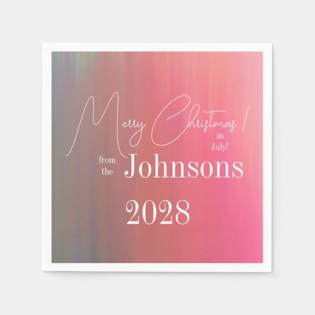 Christmas in July Family Party Napkin (Front)