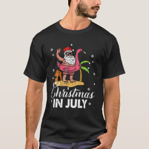 Christmas In July Flamingo And Hawaiian Lover T-Shirt