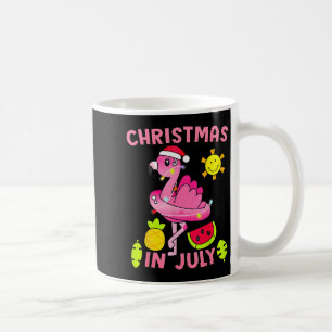 Christmas In July Flamingo Beach Summer Christmas Coffee Mug