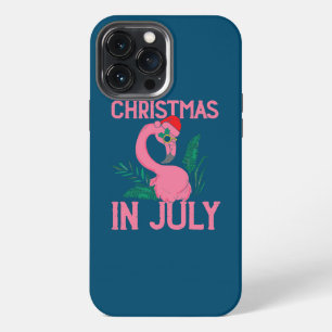 Christmas in July Flamingo Bird in Santa Hat iPhone 13 Pro Max Case