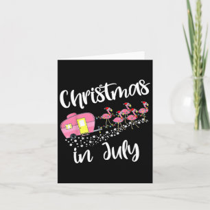 Christmas In July Flamingo Camping Camper Card