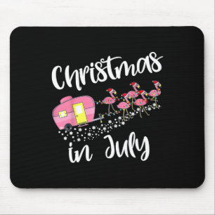 Christmas In July Flamingo Camping Camper  Mouse Mat