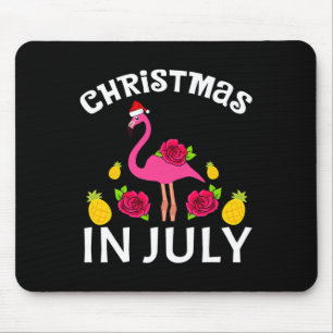 Christmas In July Flamingo Hawaiian Summer Beach V Mouse Mat