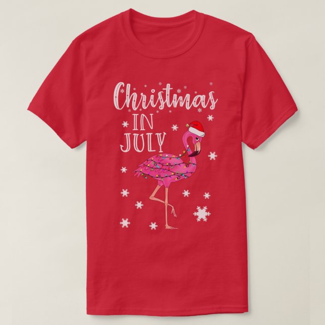 Christmas In July Flamingo In Santa Hat Kids Toddl T-Shirt (Design Front)