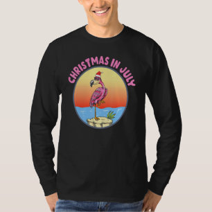 Christmas In July Flamingo In Santa Hat Kids Toddl T-Shirt