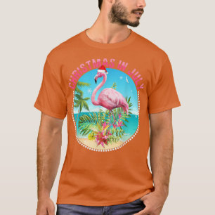 Christmas In July Flamingo In Santa Hat Kids Toddl T-Shirt