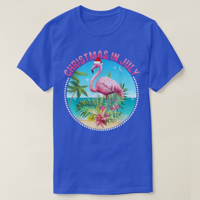 Christmas In July Flamingo In Santa Hat Kids Toddl T-Shirt (Design Front)