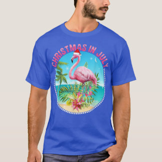 Christmas In July Flamingo In Santa Hat Kids Toddl T-Shirt