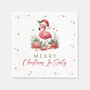 Christmas in July Flamingo Napkin