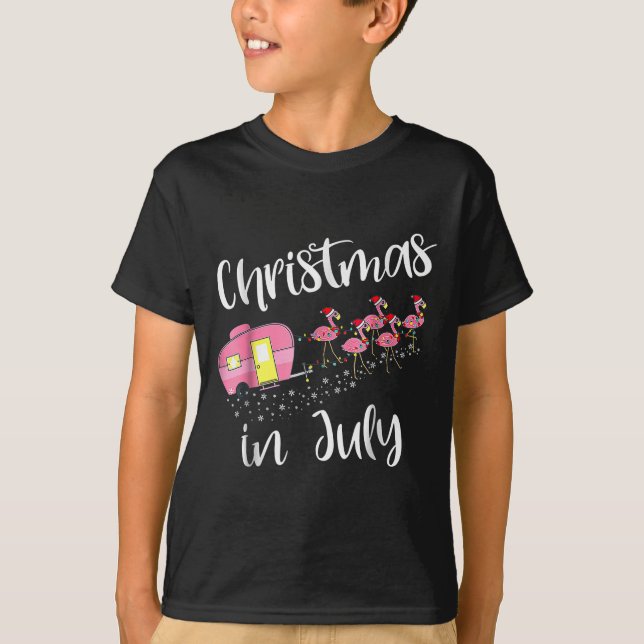 Christmas In July Flamingo Nk  T-Shirt (Front)