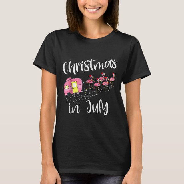 Christmas In July Flamingo Nk  T-Shirt (Front)