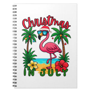 Christmas in July Flamingo Notebook