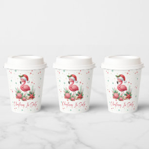 Christmas in July Flamingo Paper Cups