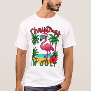 Christmas in July Flamingo T-Shirt