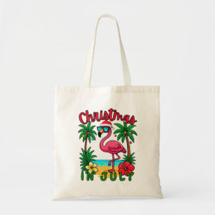 Christmas in July Flamingo Tote Bag