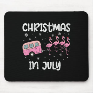 Christmas In July Flamingo Trailer Summer Xmas Cam Mouse Mat