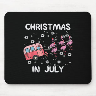 Christmas In July Flamingo Trailer Summer Xmas Cam Mouse Mat