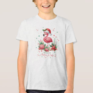 Christmas in July Flamingo Tri-Blend Shirt