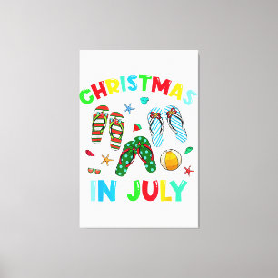 Christmas In July Flip Flop Funny Summer Xmas Men Canvas Print