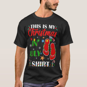 Christmas In July Flip-Flop With Christmas Lights  T-Shirt