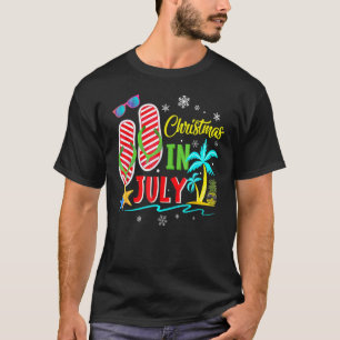 Christmas In July Flip Flops Beach Summer T-Shirt