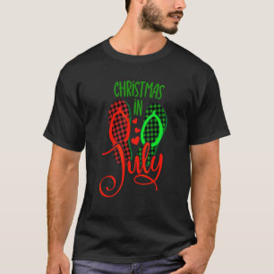 Christmas In July Flip Flops Beach Summer Vacatio T-Shirt
