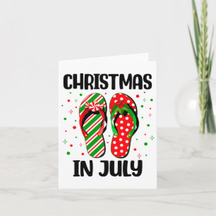 Christmas In July Flip Flops Beach Summer Vacation Card
