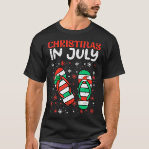 Christmas In July Flip Flops Beach Summer Women Gi T-Shirt
