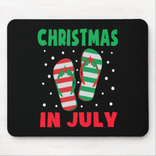 Christmas In July Flip Flops Funny Beach Summer Ki Mouse Mat