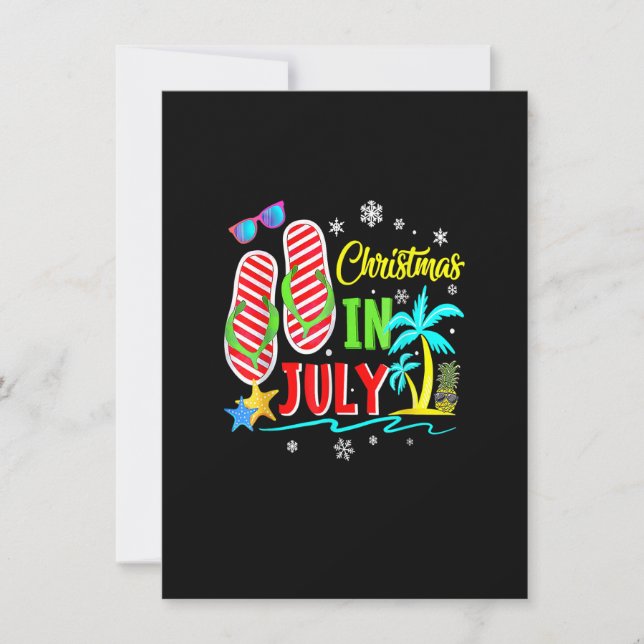 Christmas In July Flip Flops Funny Beach Summer Va Invitation (Front)