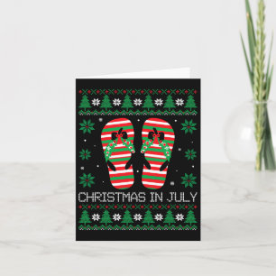 Christmas In July Flip Flops Ugly Sweater Style Su Card