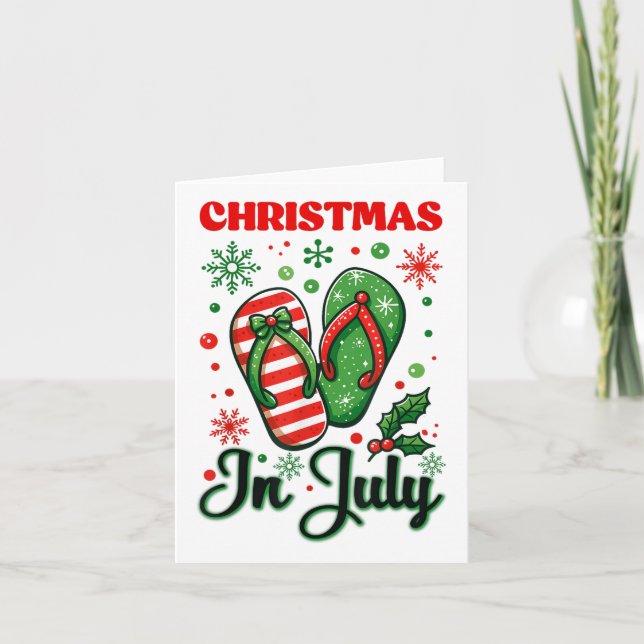 Christmas In July Flip Flops Xmas Flip Flops Summe Card (Front)