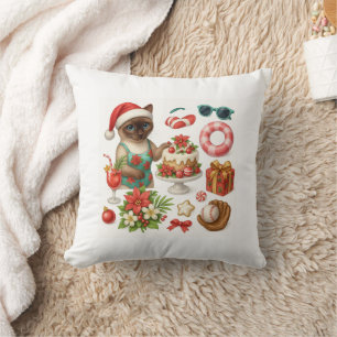 Christmas in July For Cat Lovers Pool Party Cushion