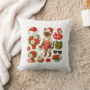 Christmas in July For Cat Lovers Pool Party Cushion