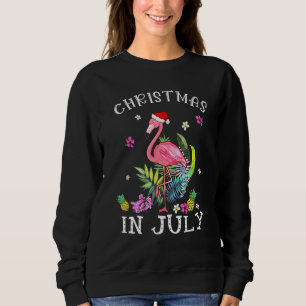 Christmas In July For Women Pink Flamingo 1 Sweatshirt
